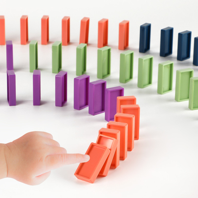 Kids Electric Wooden Domino Blocks Automatic Laying Educational DIY