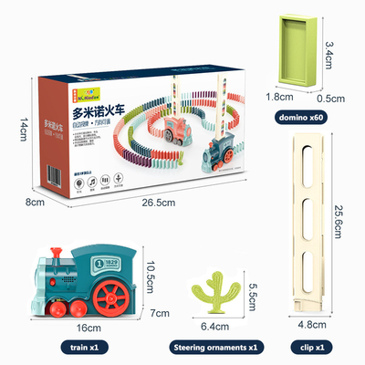 Kids Electric Wooden Domino Blocks Automatic Laying Educational DIY