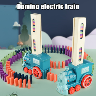 Kids Electric Wooden Domino Blocks Automatic Laying Educational DIY