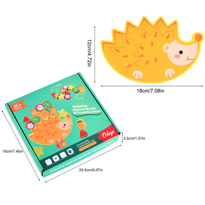 Wooden Stacking Balance Building Block Toys Cartoon Animal Hedgehog Fruit Blocks Balance Games Montessori Toys