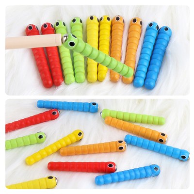 Wooden  Bug Catching Game 5 Worms 1 Wooden Toys Accessories Montessori Educational Toys