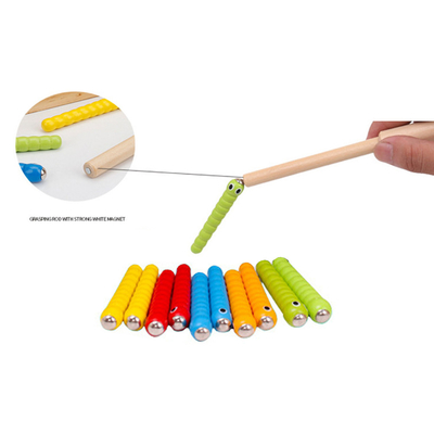 Wooden  Bug Catching Game 5 Worms 1 Wooden Toys Accessories Montessori Educational Toys