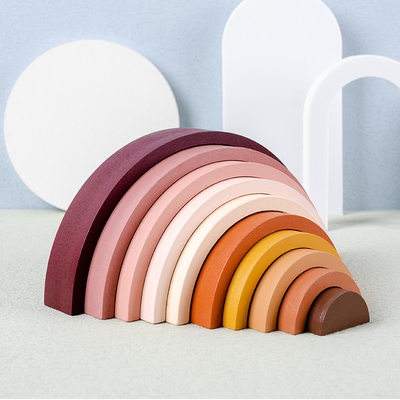 Montessori Rainbow Building Block Baby Wooden Toy Safe Non-toxic DIY Creative Stacking Balance Game Educational Toy