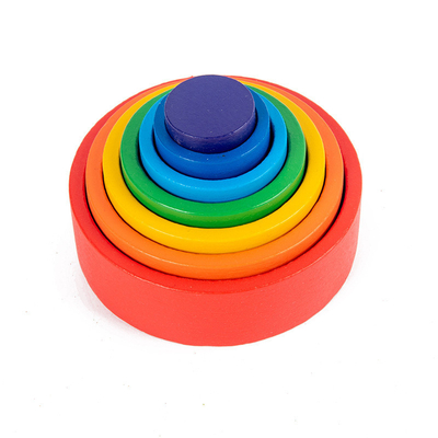 Baby Wooden Montessori Rainbow Building Blocks Educational