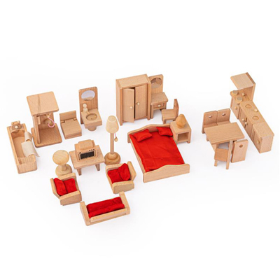 Wooden Dollhouse Dining Room Table Furniture For Kid Gift Education