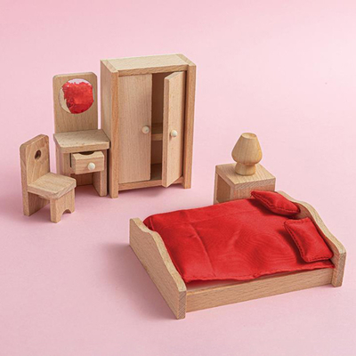 Wooden Dollhouse Dining Room Table Furniture For Kid Gift Education