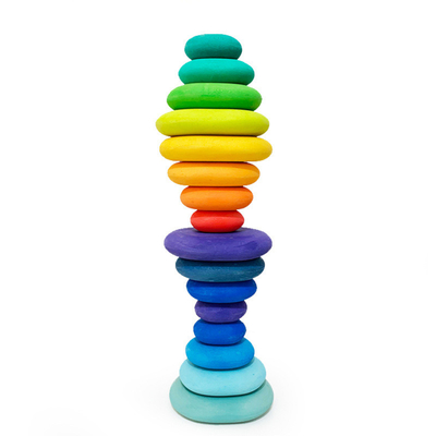 DIY 3D Wooden Toys Rainbow Building Blocks Large Size For Children Kids