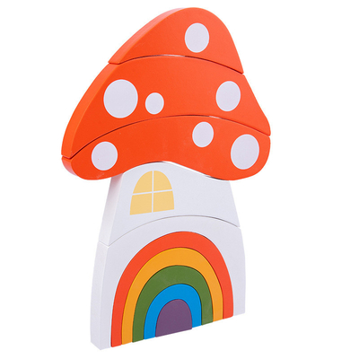 DIY 3D Wooden Toys Rainbow Building Blocks Large Size For Children Kids