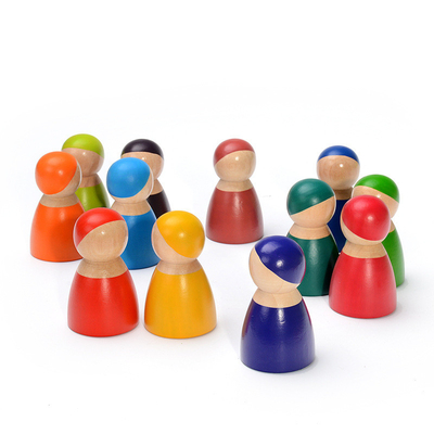 DIY 3D Wooden Toys Rainbow Building Blocks Large Size For Children Kids