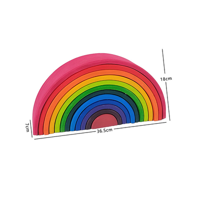 DIY 3D Wooden Toys Rainbow Building Blocks Large Size For Children Kids