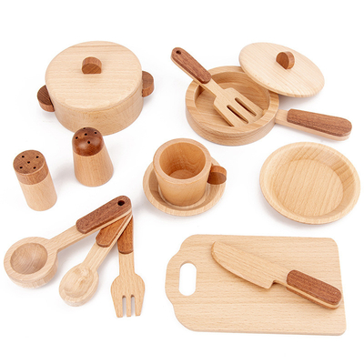 Children'S Log Wooden Kitchen Toy Set Simulation Mini Educational
