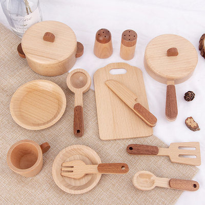Children'S Log Wooden Kitchen Toy Set Simulation Mini Educational