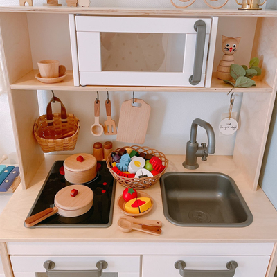 Children'S Log Wooden Kitchen Toy Set Simulation Mini Educational