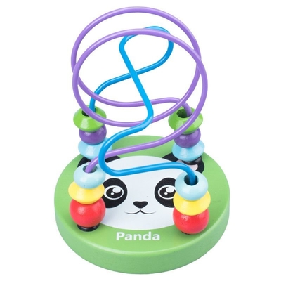 Montessori Wooden Toys for Kid Wooden Circles Bead Wire Maze Roller Coaster Educational Wood Puzzles Baby Toys
