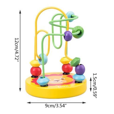 Montessori Wooden Toys for Kid Wooden Circles Bead Wire Maze Roller Coaster Educational Wood Puzzles Baby Toys