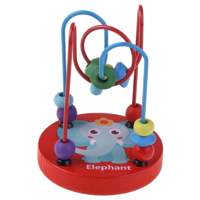 Montessori Wooden Toys for Kid Wooden Circles Bead Wire Maze Roller Coaster Educational Wood Puzzles Baby Toys