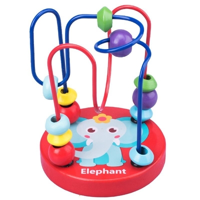 Montessori Wooden Toys for Kid Wooden Circles Bead Wire Maze Roller Coaster Educational Wood Puzzles Baby Toys