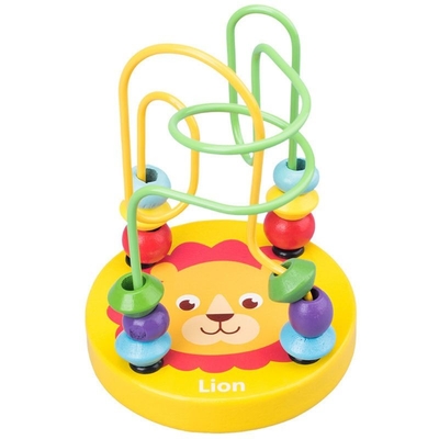 Montessori Wooden Toys for Kid Wooden Circles Bead Wire Maze Roller Coaster Educational Wood Puzzles Baby Toys
