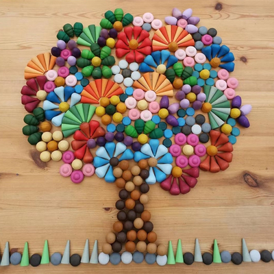 Baby Wooden Constructor Set Nordic Wooden Rainbow Blocks Loose Parts Montessori Educational Toys Children Toddler Baby G