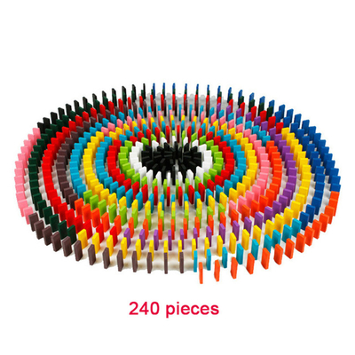 Wooden Rainbow Dominoes Building Blocks 120Pcs For Children Educational