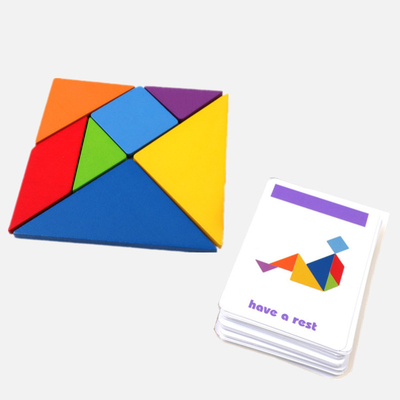 3D Wooden Pattern Animal Jigsaw Puzzle Colorful Tangram Toy Kids Montessori Early Education Sorting Games Toys Children