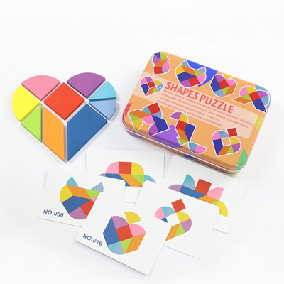 3D Wooden Pattern Animal Jigsaw Puzzle Colorful Tangram Toy Kids Montessori Early Education Sorting Games Toys Children