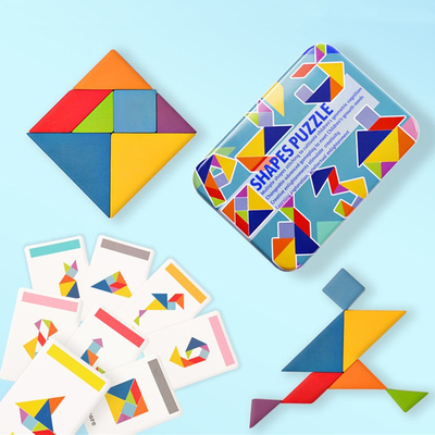3D Wooden Pattern Animal Jigsaw Puzzle Colorful Tangram Toy Kids Montessori Early Education Sorting Games Toys Children