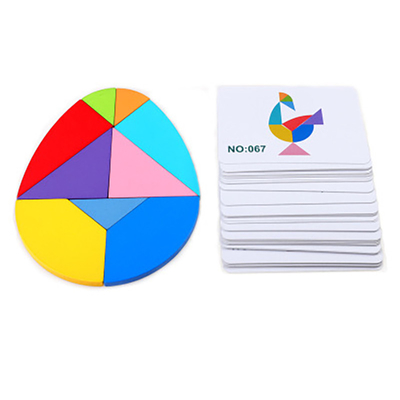 3D Wooden Pattern Animal Jigsaw Puzzle Colorful Tangram Toy Kids Montessori Early Education Sorting Games Toys Children