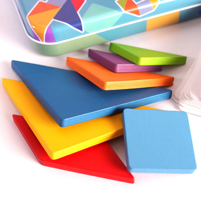 3D Wooden Pattern Animal Jigsaw Puzzle Colorful Tangram Toy Kids Montessori Early Education Sorting Games Toys Children