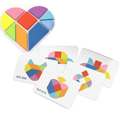 3D Wooden Pattern Animal Jigsaw Puzzle Colorful Tangram Toy Kids Montessori Early Education Sorting Games Toys Children