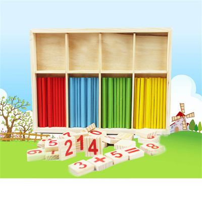 Figure Blocks Counting Sticks Education Wooden Toys Building Intelligence Block Montessori Mathematical Wooden Box