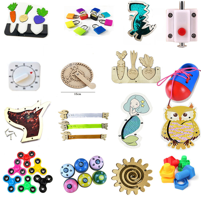 Baby Busy Board DIY Accessories Montessori Toys Kids Wood Chip Skill Training Game Puzzle Intelligence Development Baby