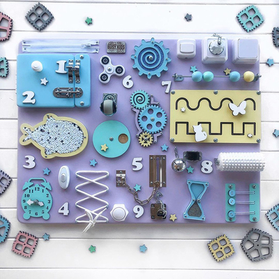 Baby Busy Board DIY Accessories Montessori Toys Kids Wood Chip Skill Training Game Puzzle Intelligence Development Baby