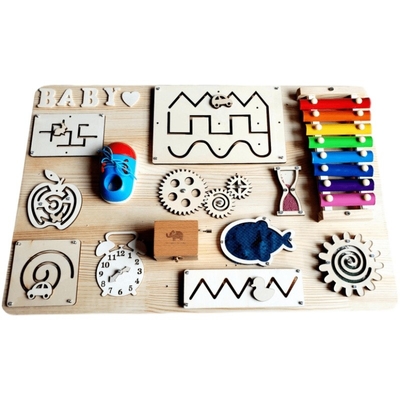 Baby Busy Board DIY Accessories Montessori Toys Kids Wood Chip Skill Training Game Puzzle Intelligence Development Baby