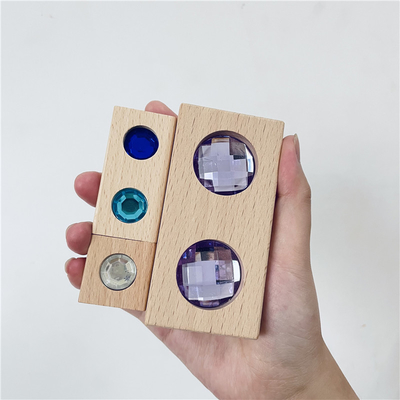 Large Colour Street Wooden Gem Blocks Kids Transparent Windows Blocks Game X Bricks Acrylic Cubes Blocks Baby Stacking T