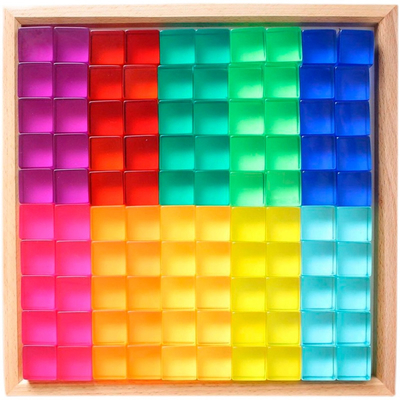 Large Colour Street Wooden Gem Blocks Kids Transparent Windows Blocks Game X Bricks Acrylic Cubes Blocks Baby Stacking T