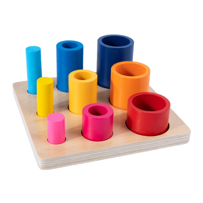 Wooden Early Education Thinking Round Block Develop Children Intelligence Baby Coordination Square Assembled Toy