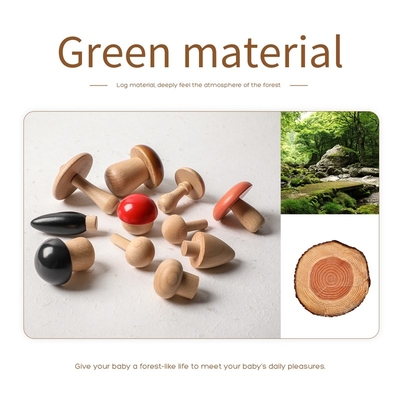 Mushroom Shape Wooden Blocks For Children Educational