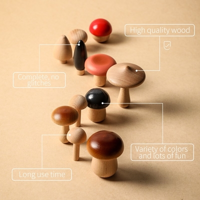 Mushroom Shape Wooden Blocks For Children Educational