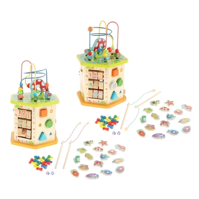 Montessori Large Wooden Activity Cube For New Year Kids Baby Infant