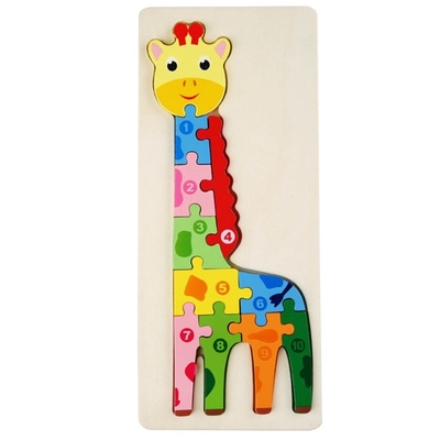 Montessori 3D  Wooden Block Puzzle Toys Thicken Wood Jigsaw Early Learning