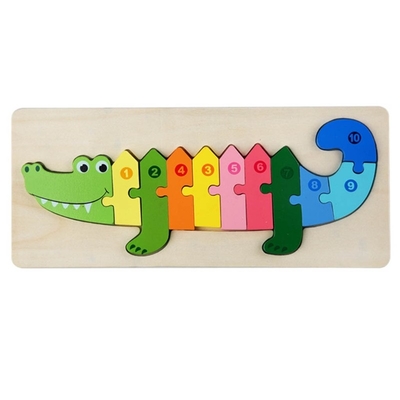 Montessori 3D  Wooden Block Puzzle Toys Thicken Wood Jigsaw Early Learning