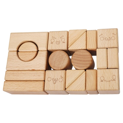 Solid Wood Stacking Block Toy Shape Cognition DIY For Kids Children