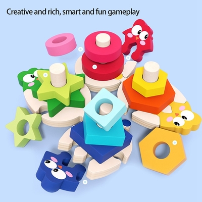 Wooden Stacking Toys Sorting For Girls Boys Early Preschool Learning