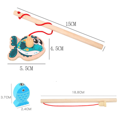 Fishing Game Wooden Alphanumeric Toys For Children Montessori Early Educational