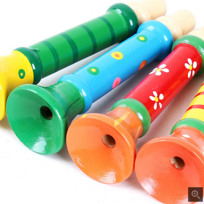 Hot Baby Wooden Horn Whistle Musical Instrument Toys Kids Colorful