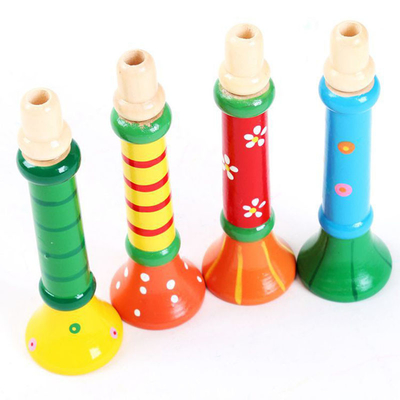 Hot Baby Wooden Horn Whistle Musical Instrument Toys Kids Colorful