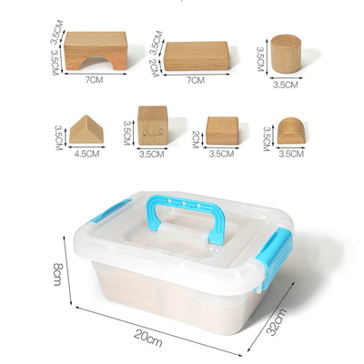 20pcs Beech Burlywood Wooden Blocks Toys Natural Montessori Learning Education
