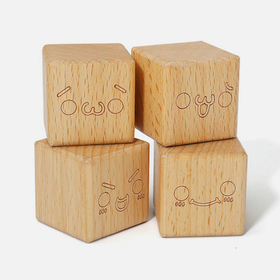 20pcs Beech Burlywood Wooden Blocks Toys Natural Montessori Learning Education