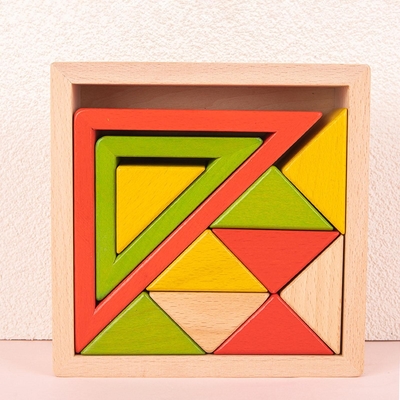 Wooden Stacker Nesting Puzzle Blocks Montessori Stacking Game For Preschool